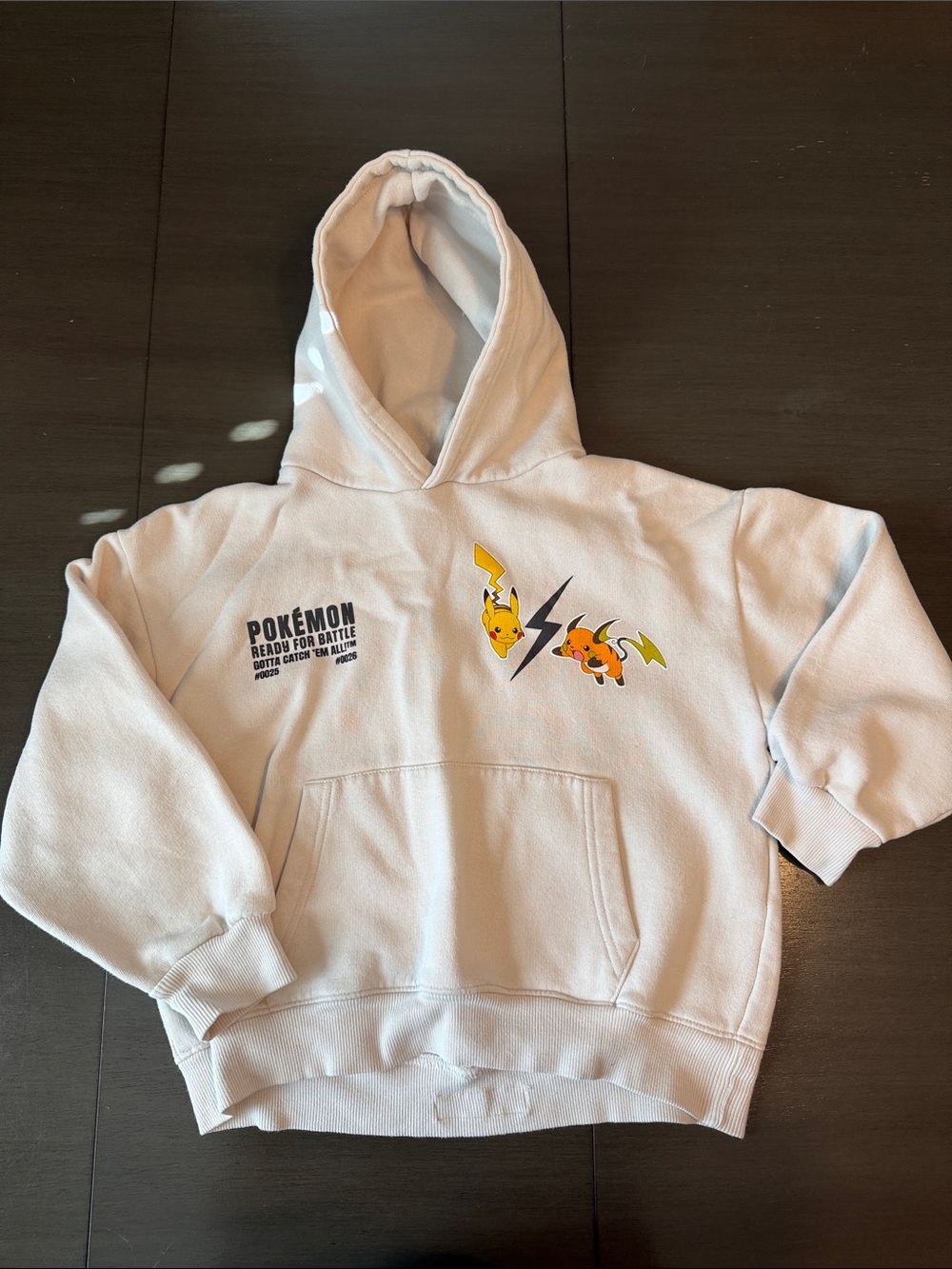Zara Kids White Pikachu Sweatshirt size 9-10 runs small like an 8